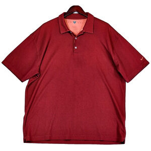 Nike Golf Men's Tour Championship Polo Shirt Maroon Peach Short Sleeve Size XXL